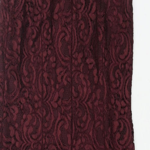 Miss Selfridge Womens Purple Nylon Shift Size 10 Mock Neck Zip