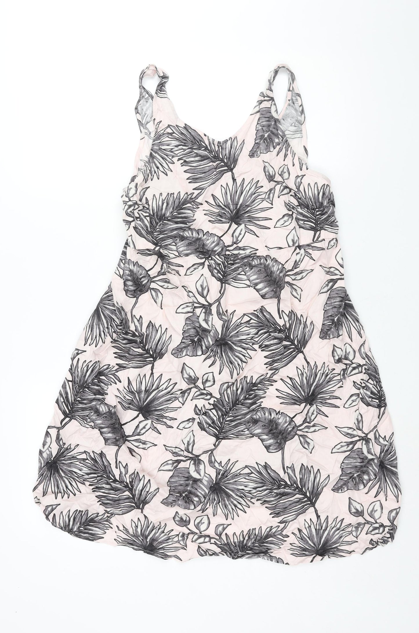 H&M Womens Multicoloured Geometric Viscose A-Line Size M Scoop Neck Pullover