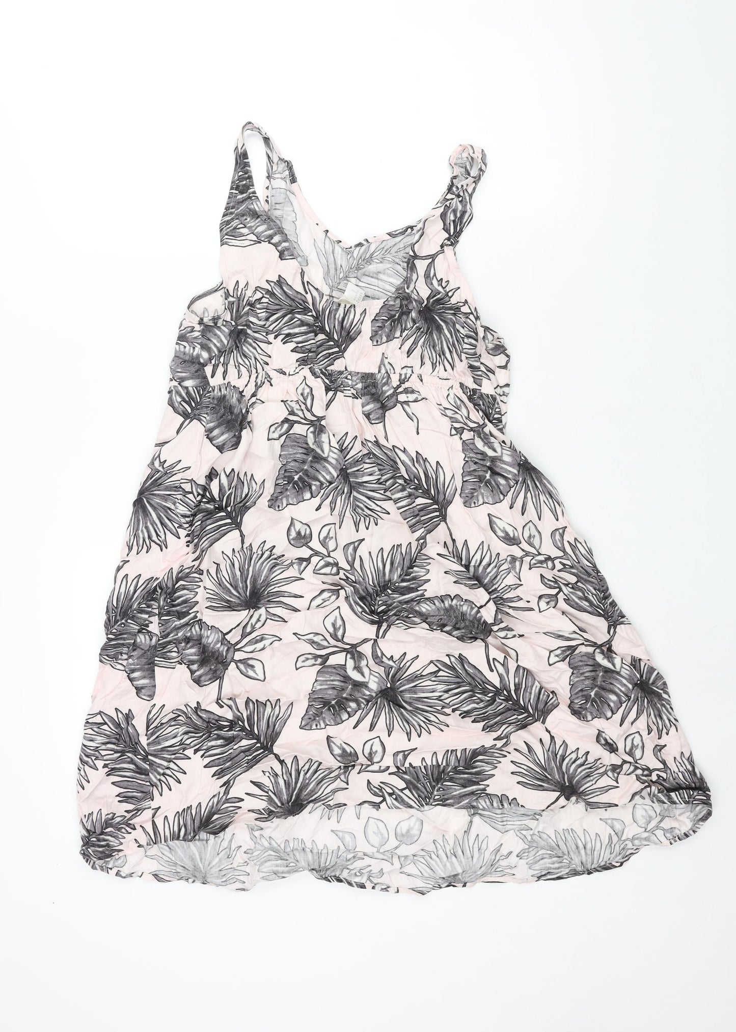 H&M Womens Multicoloured Geometric Viscose A-Line Size M Scoop Neck Pullover