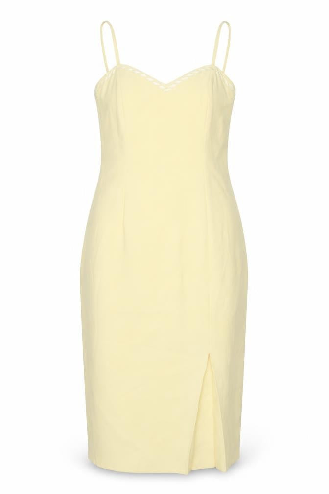 Frances Lee Womens Yellow Polyester Shift Size 14 Sweetheart Zip - Closed Vent Detail