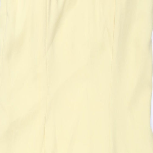 Frances Lee Womens Yellow Polyester Shift Size 14 Sweetheart Zip - Closed Vent Detail
