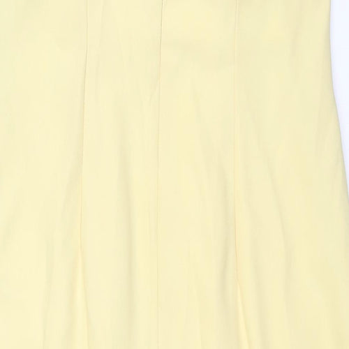 Frances Lee Womens Yellow Polyester Shift Size 14 Sweetheart Zip - Closed Vent Detail