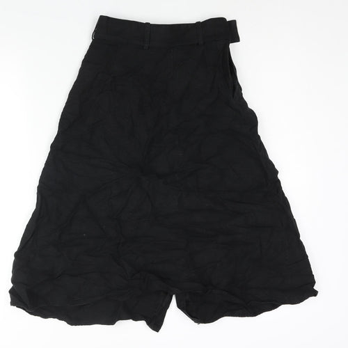 & Other Stories Womens Black Viscose A-Line Skirt Size 6 Button - Belted