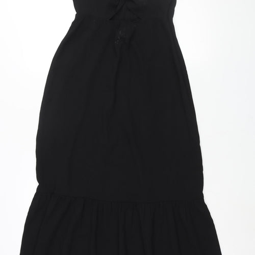 Divided by H&M Womens Black Polyester Maxi Size 10 Halter Tie - Cut Out Detail