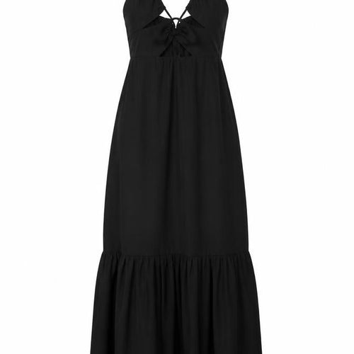Divided by H&M Womens Black Polyester Maxi Size 10 Halter Tie - Cut Out Detail