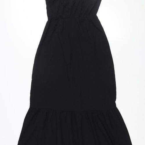 Divided by H&M Womens Black Polyester Maxi Size 10 Halter Tie - Cut Out Detail