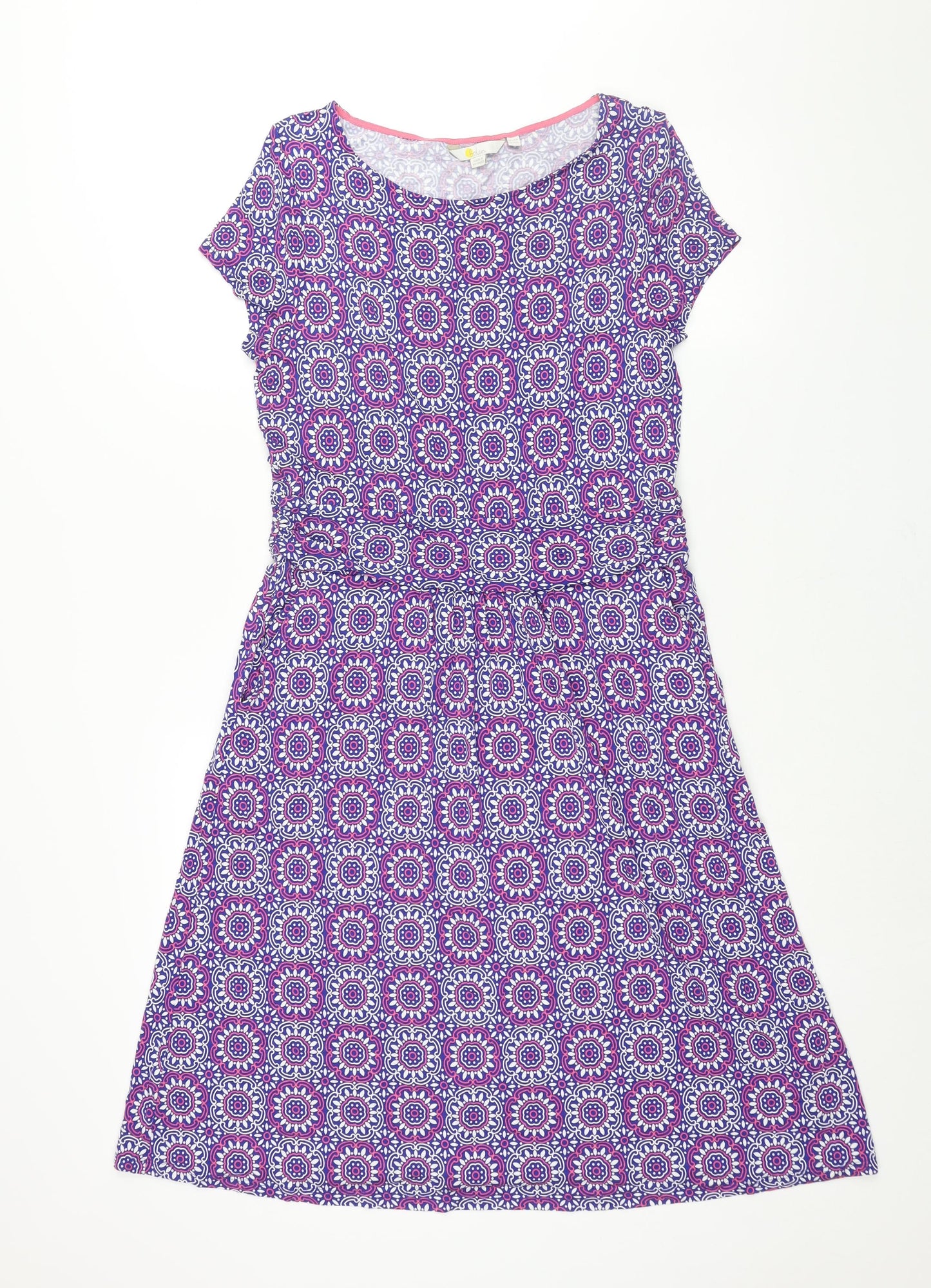 Boden Womens Multicoloured Geometric Viscose Shift Size 14 Round Neck Pullover