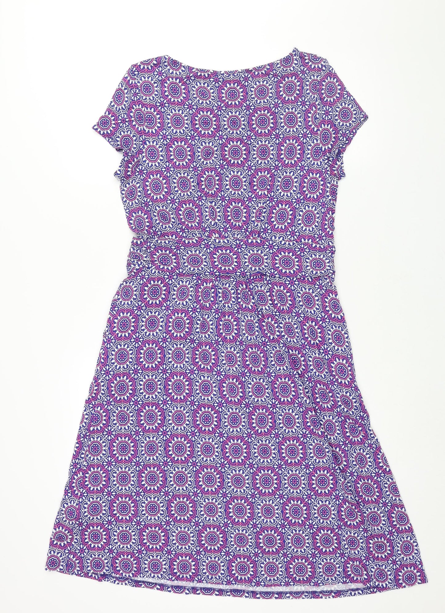 Boden Womens Multicoloured Geometric Viscose Shift Size 14 Round Neck Pullover