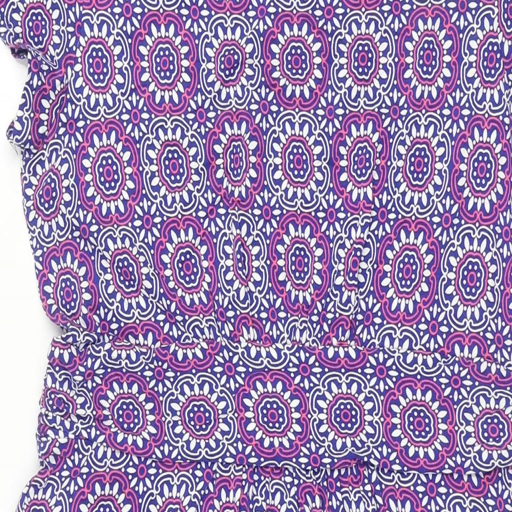 Boden Womens Multicoloured Geometric Viscose Shift Size 14 Round Neck Pullover