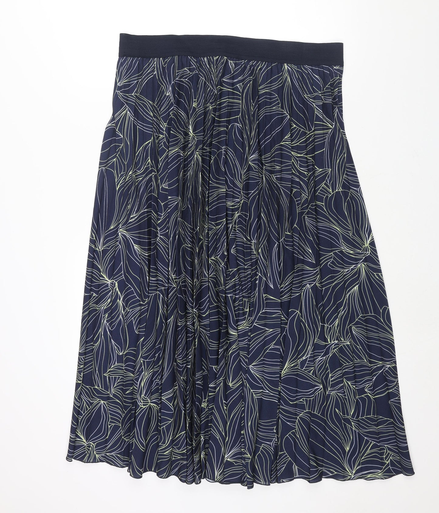 Roman Womens Blue Geometric Polyester Pleated Skirt Size 20