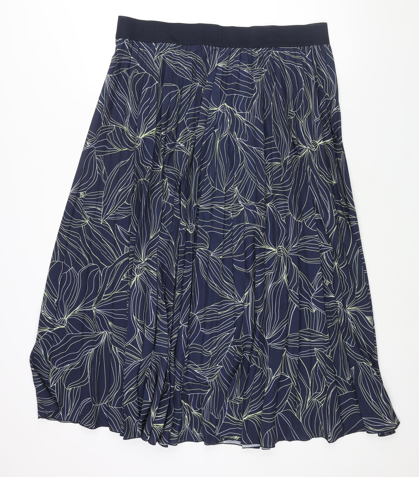 Roman Womens Blue Geometric Polyester Pleated Skirt Size 20