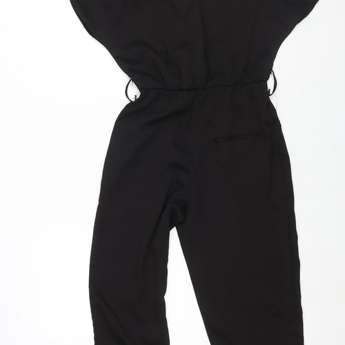 Missguided Womens Black Polyester Jumpsuit One-Piece Size 6 L23 in Button
