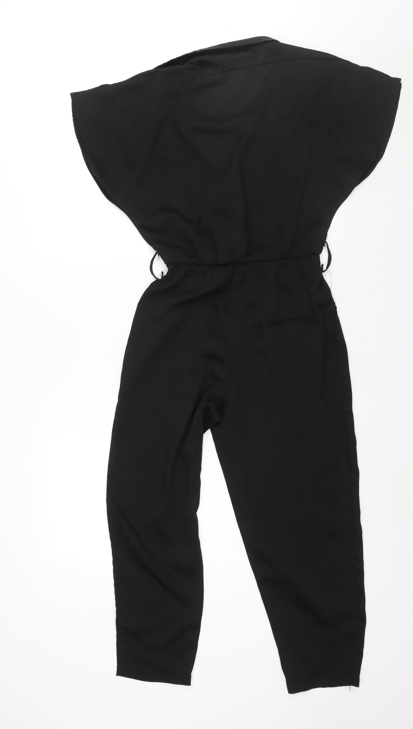 Missguided Womens Black Polyester Jumpsuit One-Piece Size 6 L23 in Button