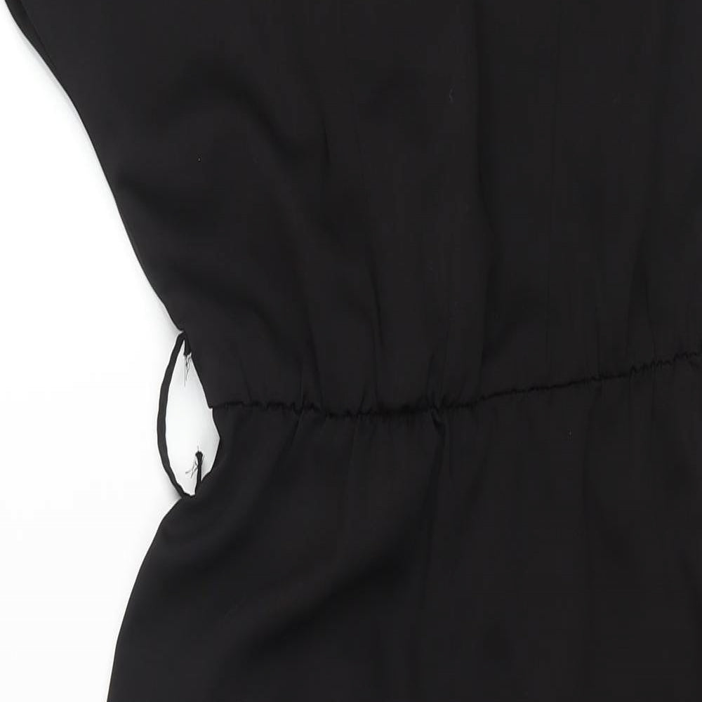 Missguided Womens Black Polyester Jumpsuit One-Piece Size 6 L23 in Button