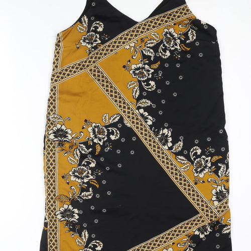 River Island Womens Multicoloured Geometric Polyester Shift Size 12 V-Neck Pullover