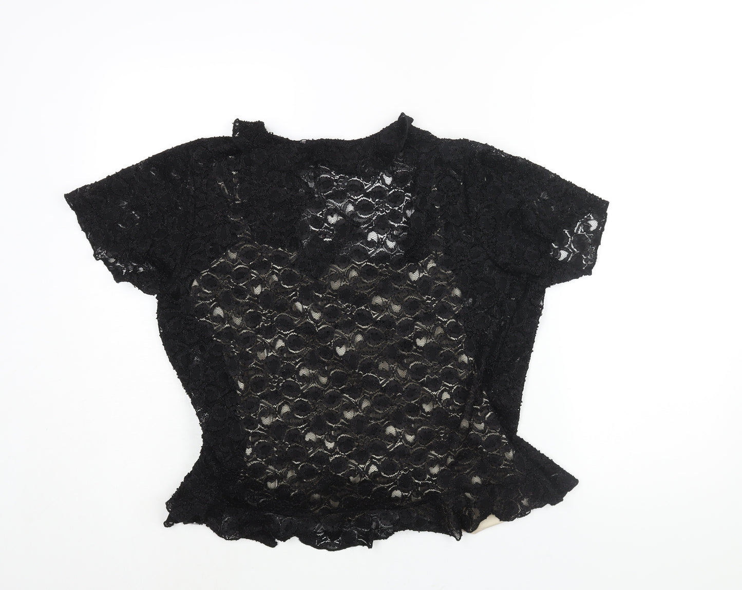 Wrapt Womens Black Nylon Wrap Blouse Size 20 V-Neck
