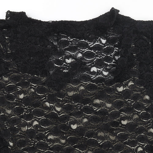 Wrapt Womens Black Nylon Wrap Blouse Size 20 V-Neck