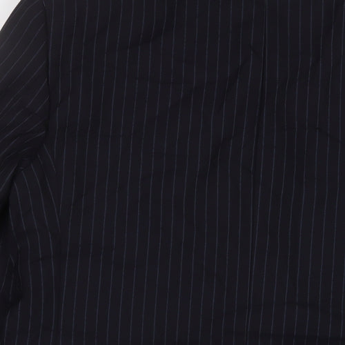 Marks and Spencer Mens Blue Striped Wool Jacket Suit Jacket Size 40 Regular - Inside Pockets