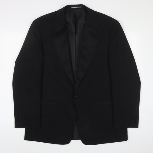 Greenwoods Mens Black Polyester Jacket Suit Jacket Size 42 Regular - Inside pockets
