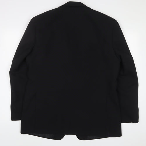 Greenwoods Mens Black Polyester Jacket Suit Jacket Size 42 Regular - Inside pockets