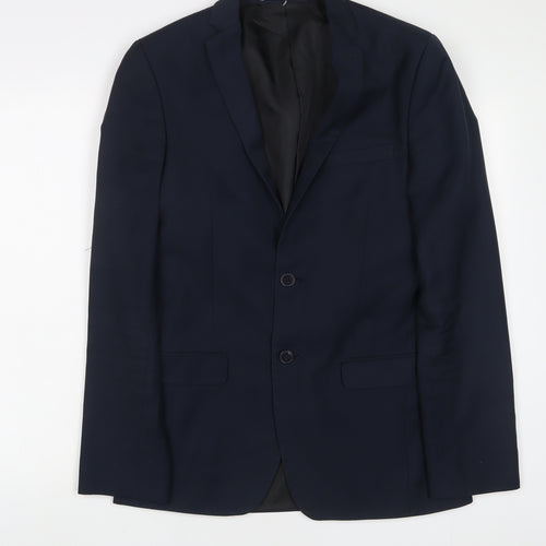Red Herring Mens Blue Polyester Jacket Suit Jacket Size 36 Regular - Inside pockets