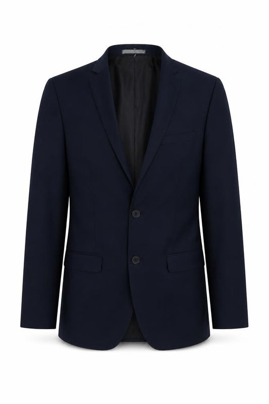 Front view of Red Herring men’s blue polyester jacket suit jacket, size 36, regular - inside pockets