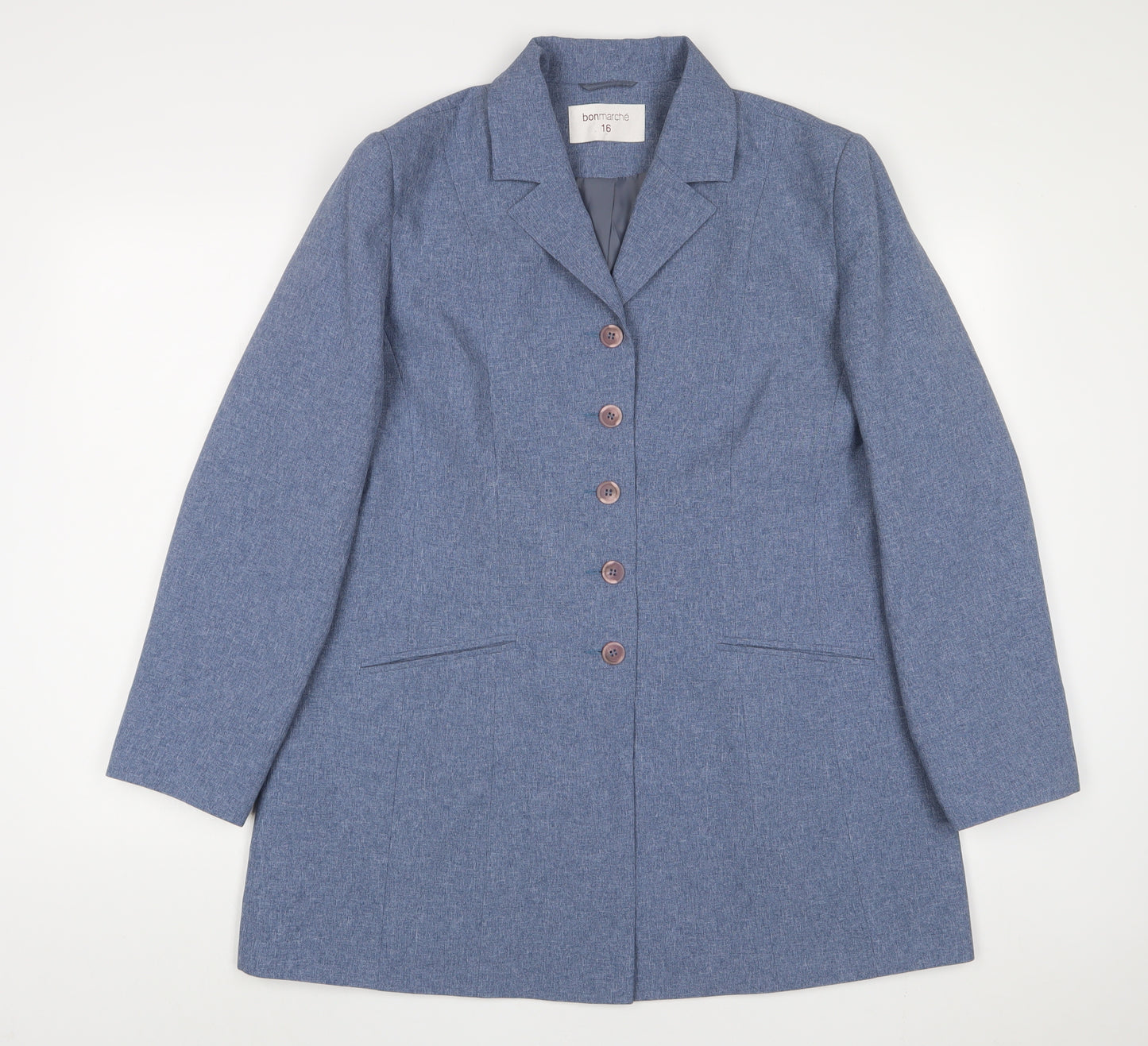 Bonmarché Womens Blue Jacket Blazer Size 16 Button