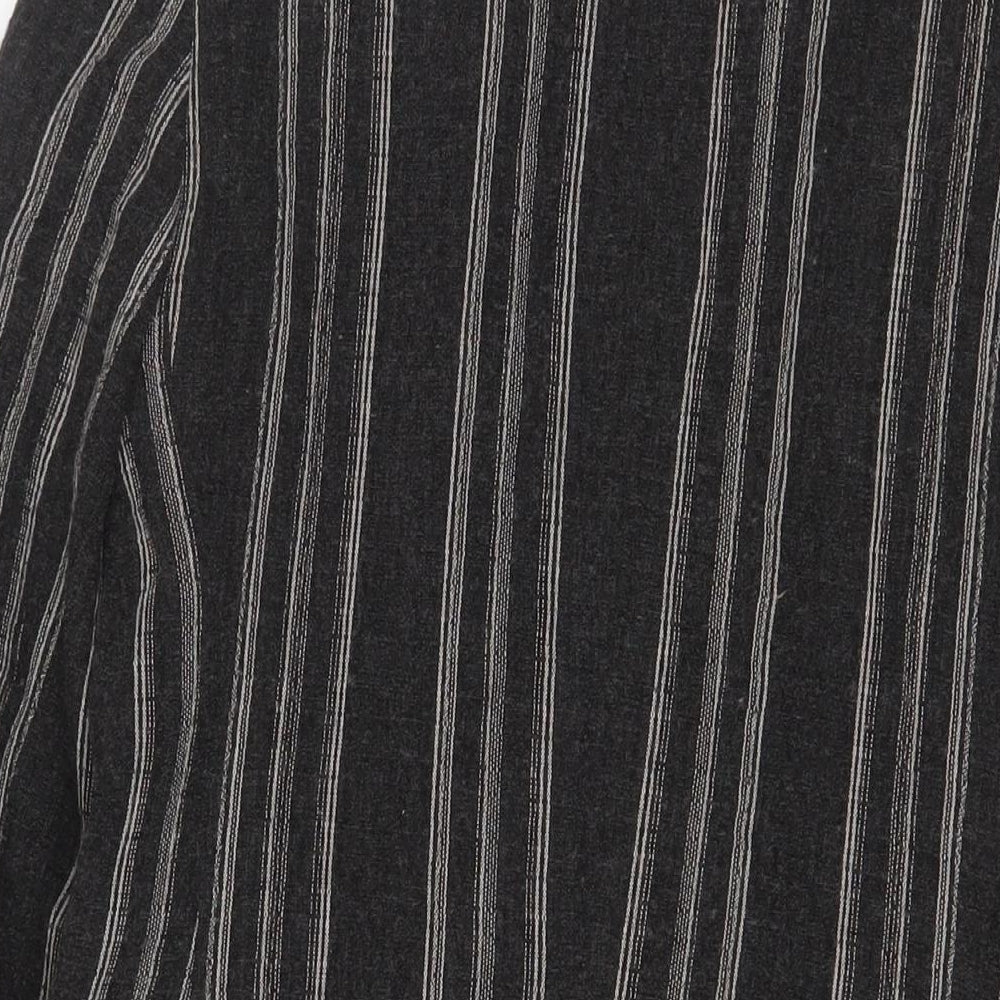 Wallis Womens Grey Striped Jacket Blazer Size 12 Button