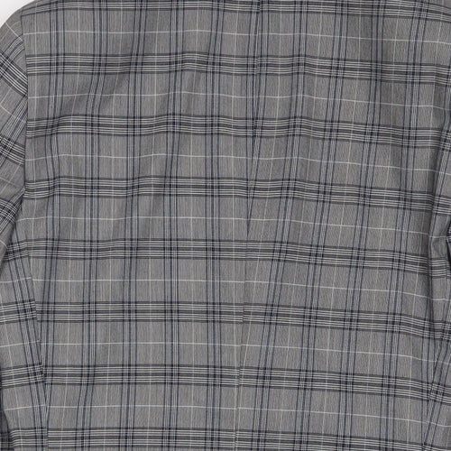 NEXT Mens Grey Plaid Polyester Jacket Suit Jacket Size 38 Regular