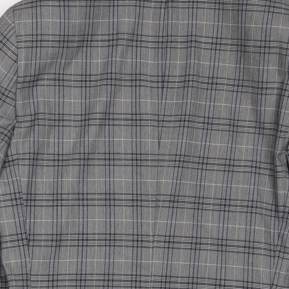 NEXT Mens Grey Plaid Polyester Jacket Suit Jacket Size 38 Regular