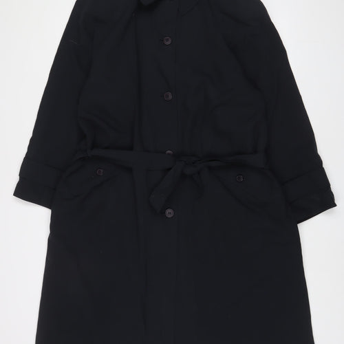 Antman Womens Black Jacket Size 14 Button - Belted