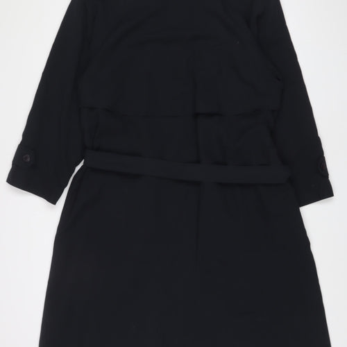 Antman Womens Black Jacket Size 14 Button - Belted