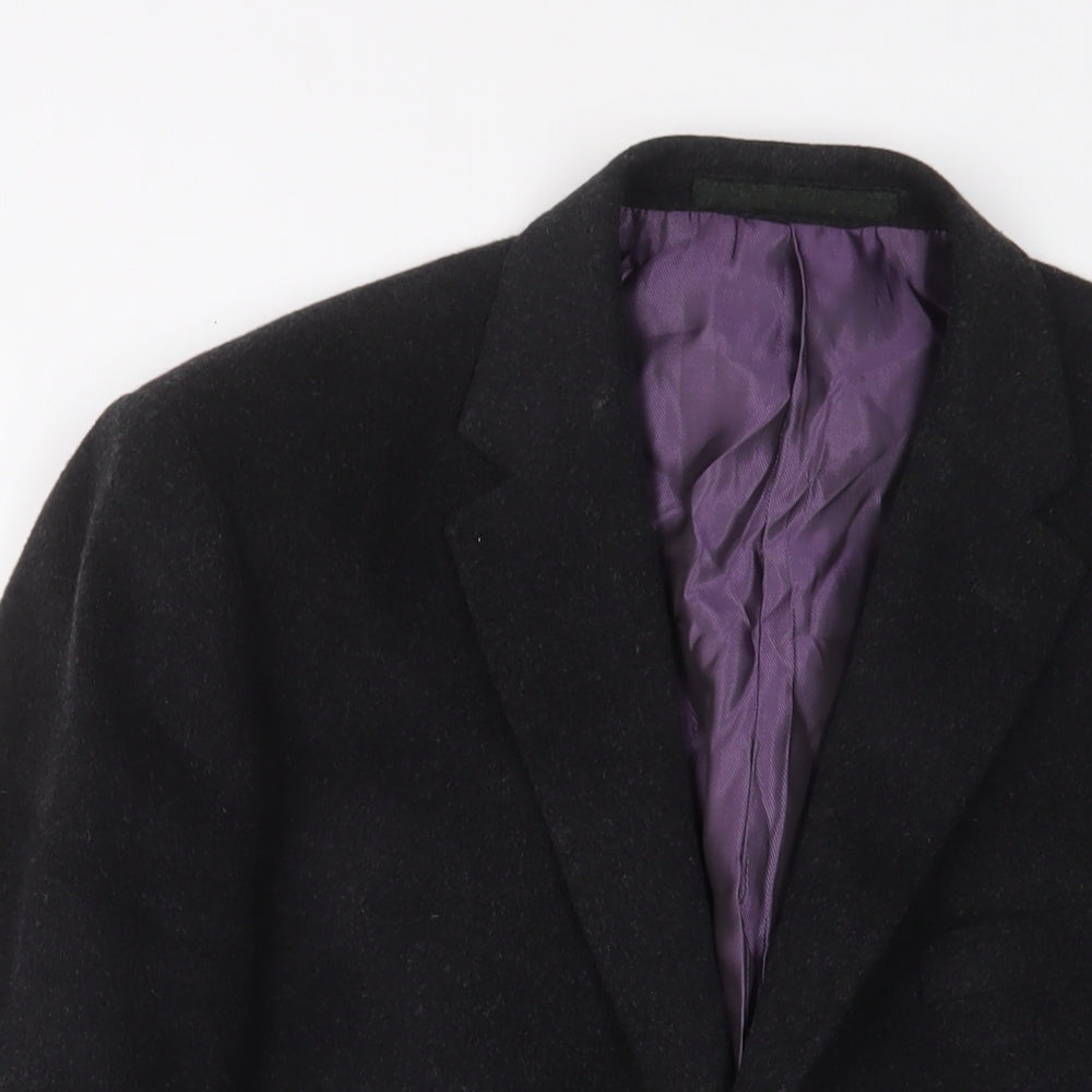 Marks and Spencer Mens Grey Wool Jacket Suit Jacket Size 44 Regular - Inside pockets