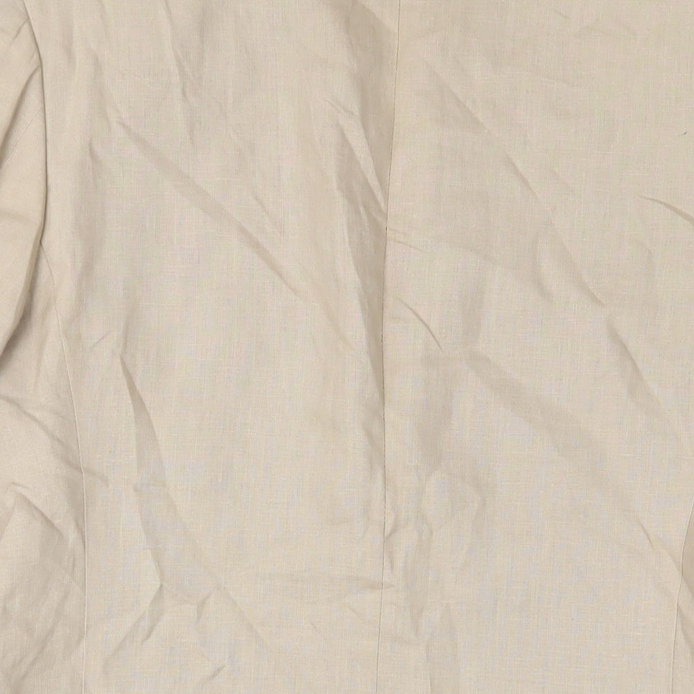 French Eye Mens Beige Linen Jacket Suit Jacket Size 36 Regular - Inside pockets