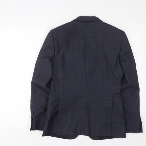 John Lewis Mens Blue Wool Jacket Suit Jacket Size 36 Regular - Inside pockets