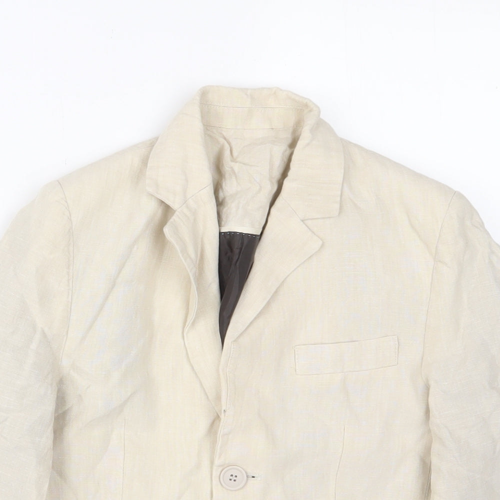 Autograph Boys Beige Jacket Blazer Size 8 Years Button