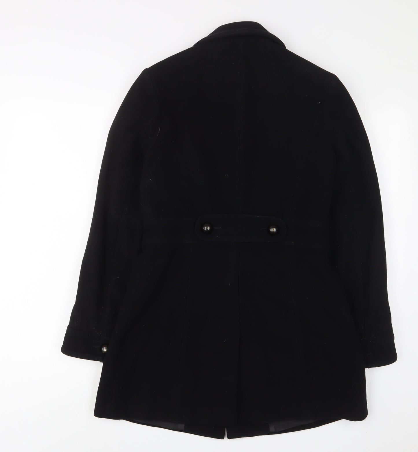Editions Womens Black Overcoat Coat Size 8 Button