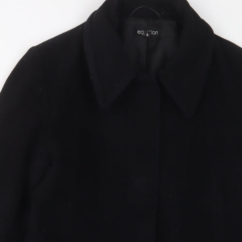 Editions Womens Black Overcoat Coat Size 8 Button