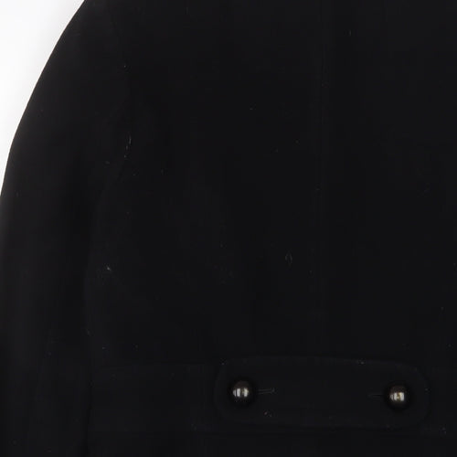 Editions Womens Black Overcoat Coat Size 8 Button