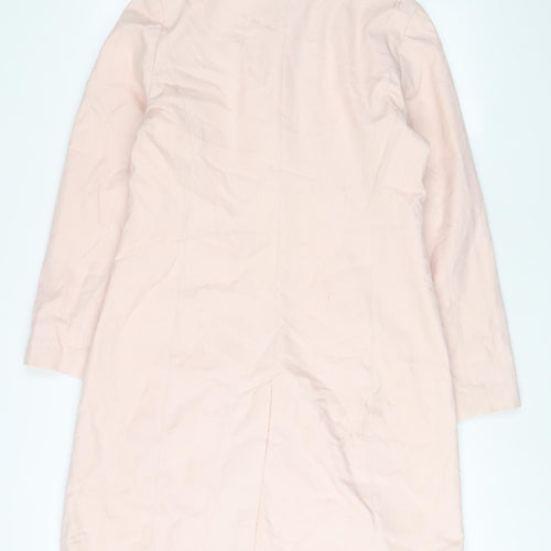 NEXT Womens Pink Geometric Overcoat Coat Size 12 Button - Embroidered