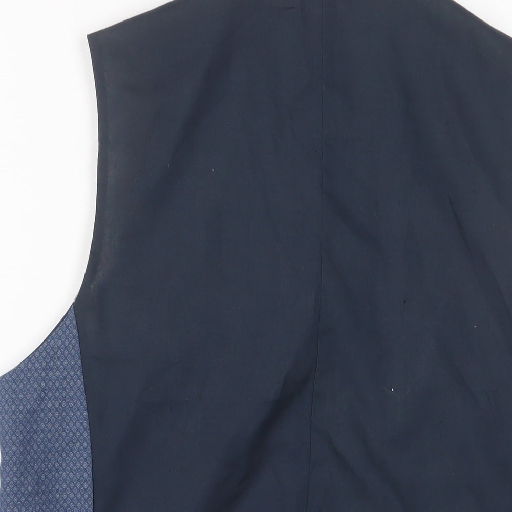 CAVANI Mens Blue Polyester Jacket Suit Waistcoat Size 38 Regular