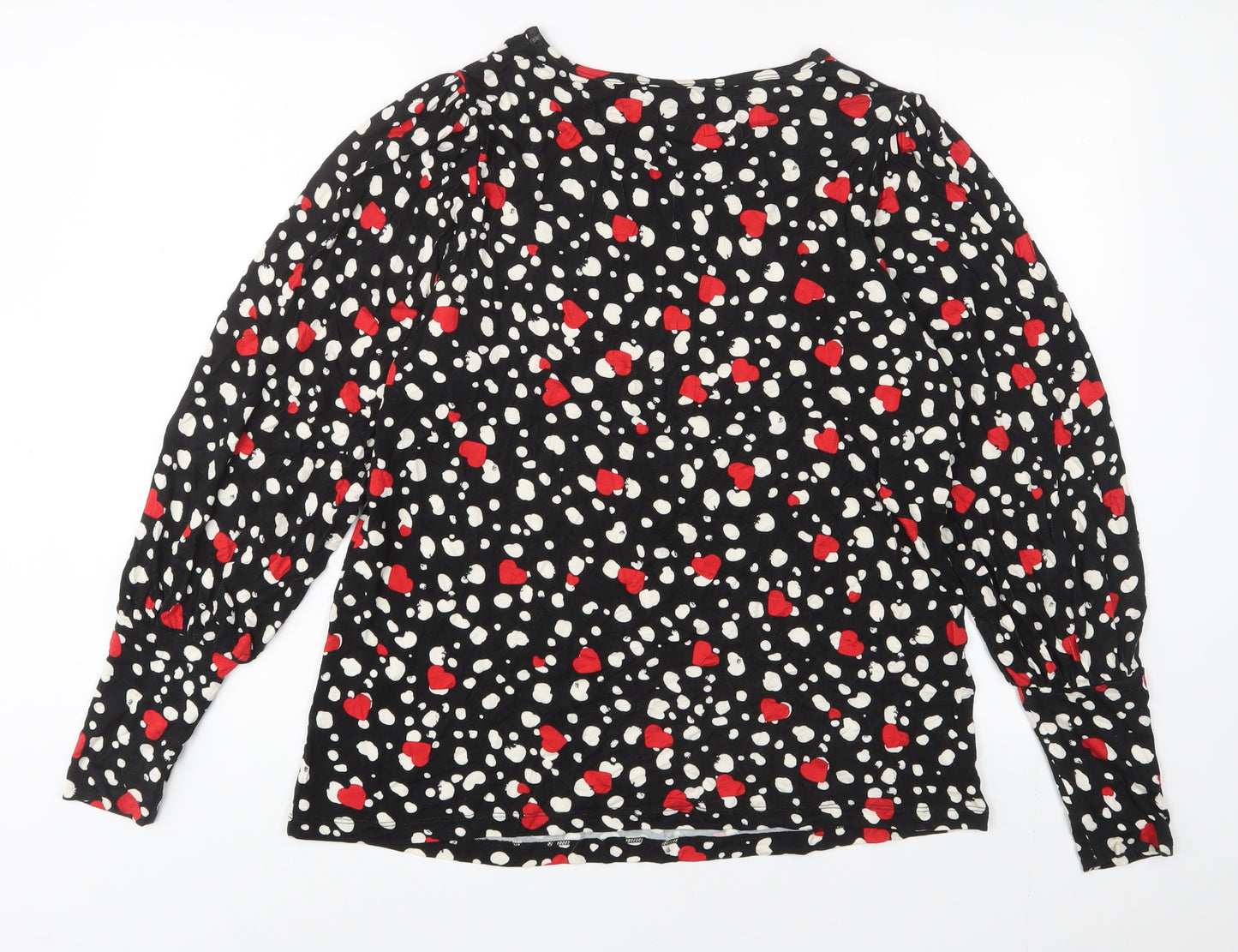 Very Womens Multicoloured Geometric Viscose Basic T-Shirt Size 14 Boat Neck