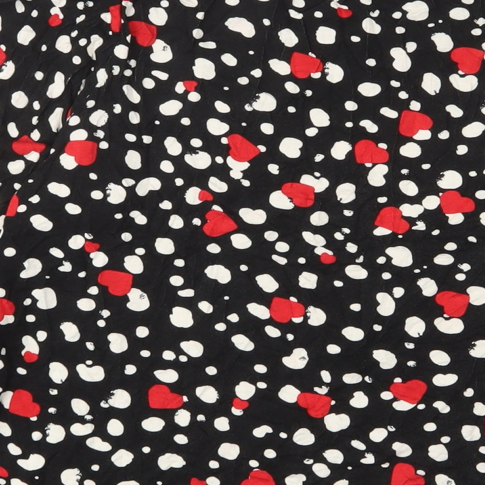 Very Womens Multicoloured Geometric Viscose Basic T-Shirt Size 14 Boat Neck