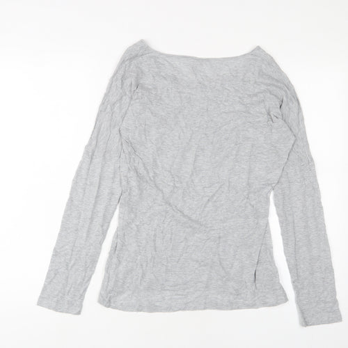 Part Two Womens Grey Polyester Basic T-Shirt Size M Scoop Neck