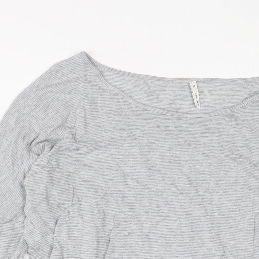 Part Two Womens Grey Polyester Basic T-Shirt Size M Scoop Neck