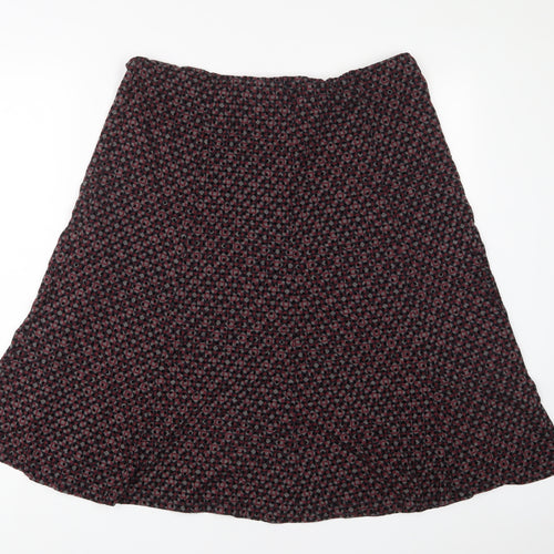 Classic Womens Multicoloured Geometric Polyester A-Line Skirt Size 16