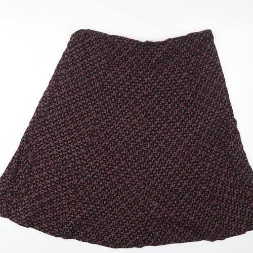 Classic Womens Multicoloured Geometric Polyester A-Line Skirt Size 16