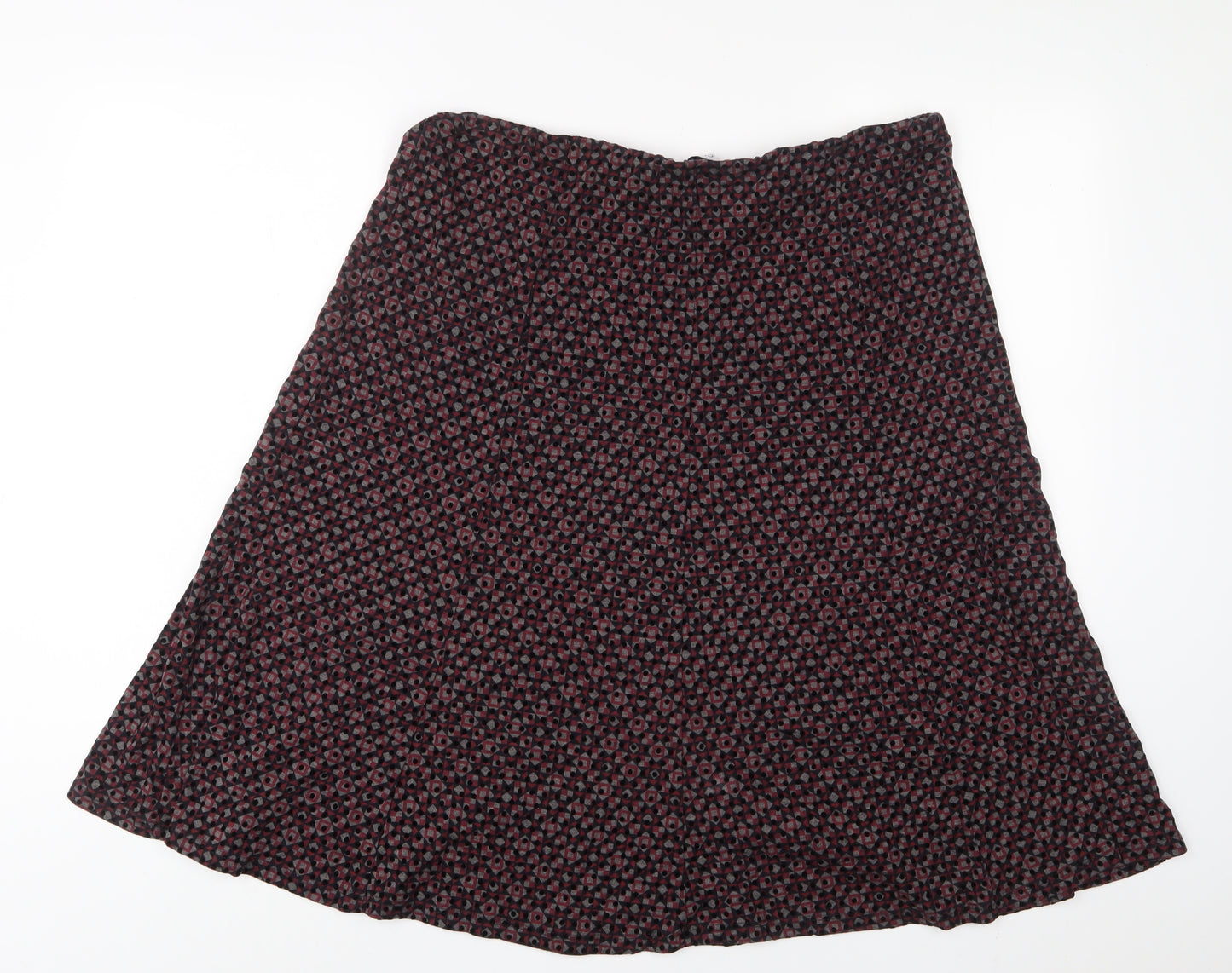 Classic Womens Multicoloured Geometric Polyester A-Line Skirt Size 16