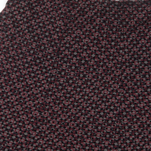 Classic Womens Multicoloured Geometric Polyester A-Line Skirt Size 16