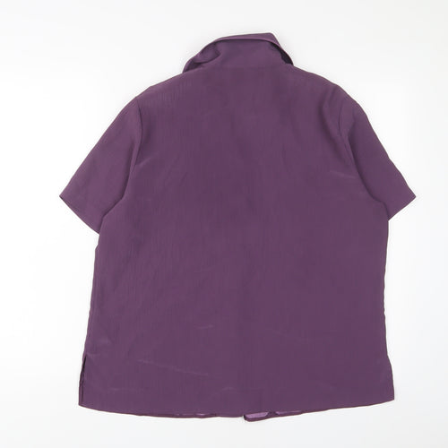 Berkertex Womens Purple Polyester Basic Button-Up Size 16 Collared
